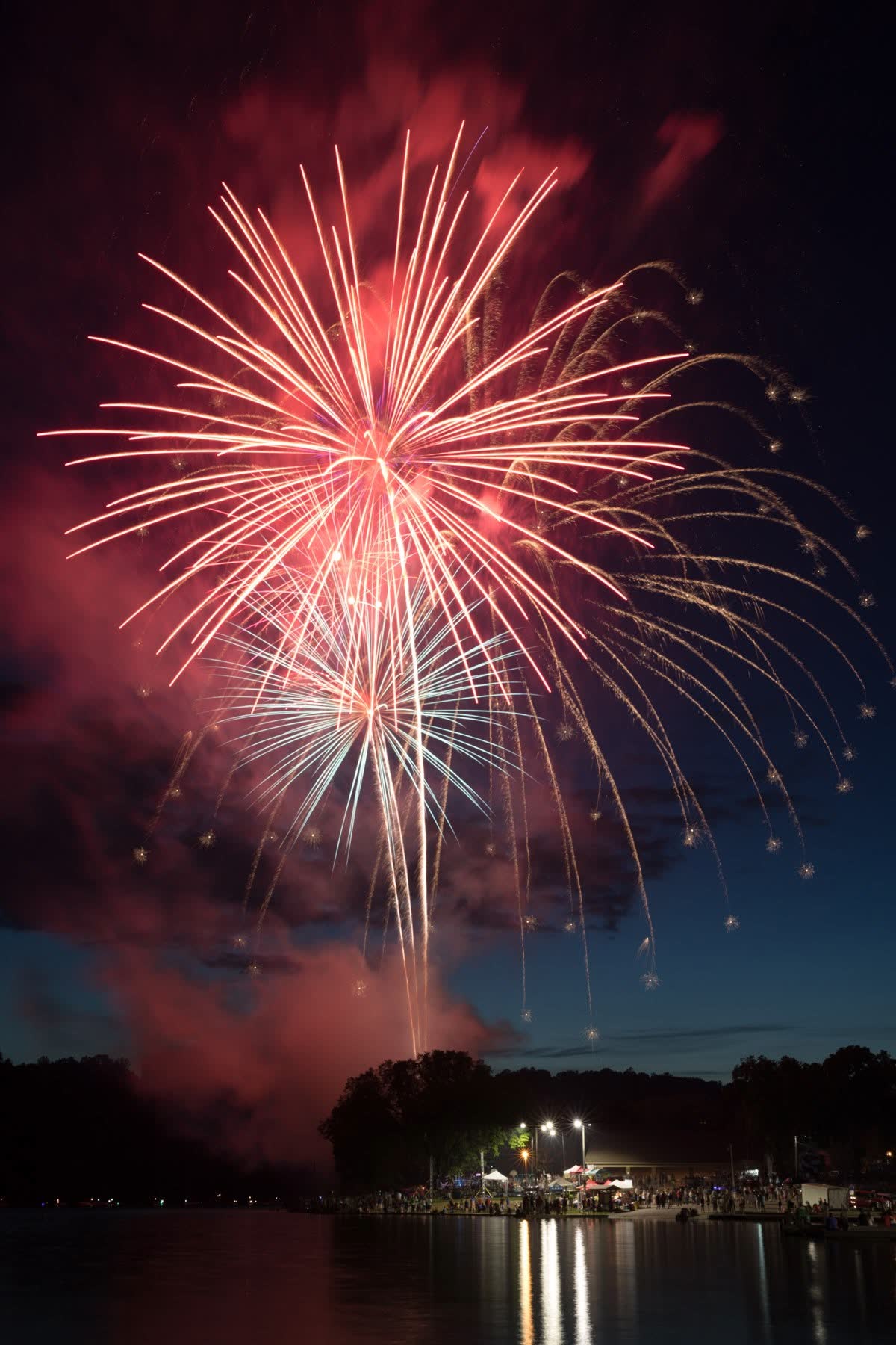 Fireworks over the waterfront in Roane County