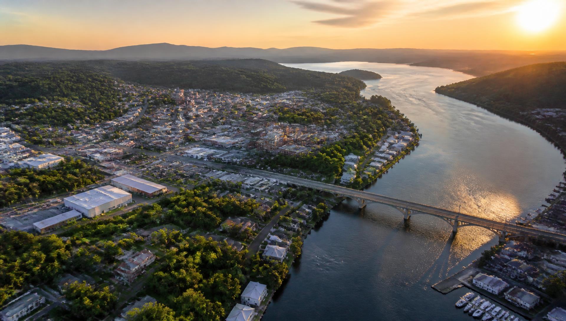 Advanced technology research campus lit at dusk in East Tennessee